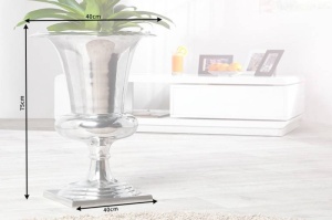 VAS DECORATIV, GOAL 75CM, METAL ARGINTIU, COD 37466, DESIGN MODERN