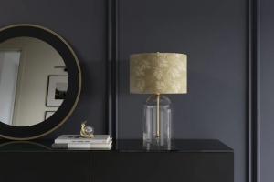 VEIOZA ELEGANTA, CLASSICO 55CM, STICLA SI ABAJUR ALB/AURIU, ARTIM GROUP SELECTION