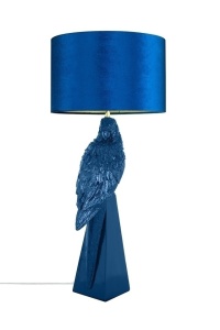 VEIOZA PARROT 84 CM, ALBASTRA, CONFECTIONATA DIN POLIRASINA SI TEXTIL, STIL MODERN - Img 2
