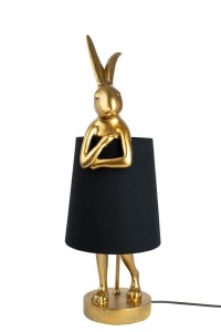 VEIOZA RABBIT AURIU/NEGRU, CONFECTIONATA DIN POLIRASINA SI METAL, STIL MODERN - Img 2