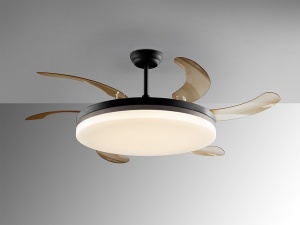 VENTILATOR VENTO, CU TELECOMANDA, 55 CM, NEGRU MAT/BRONZ/OPAL, DIN METAL SI ACRIL, STIL MODERN - Img 3