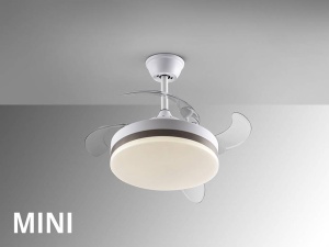 VENTILATOR VENTO MINI, CU TELECOMANDA, 35/45 CM, ALB MAT/BRONZ/OPAL, DIN METAL SI ACRIL, STIL MODERN - Img 5