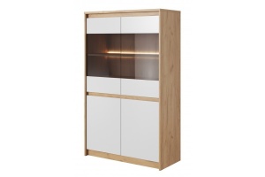 VITRINA CU LED XELO 92,3 ALB/STEJAR AURIU DESIGN SCANDINAV LSK