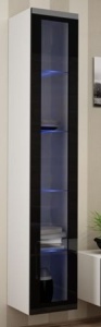 VITRINA LIVING CU LED VIGO 180 ALB/NEGRU DESIGN MODERN CM