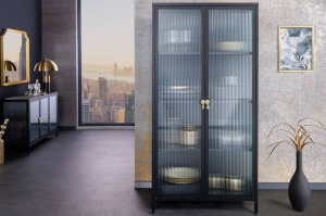 VITRINA LIVING, DIN METAL SI STICLA 160CM, DESIGN INDUSTRIAL, ARTIM GROUP SELECTION