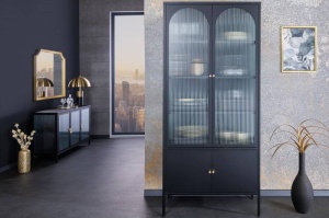 VITRINA LIVING, DIN METAL SI STICLA 180CM, PARIS, DESIGN INDUSTRIAL, COD 43330 - Img 2
