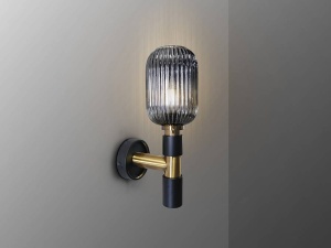APLICA NORMA, 42 CM, NEGRU/FUMURIU/ALAMA, DIN METAL SI STICLA, STIL MODERN - Img 2