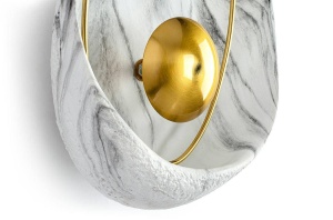 APLICA ROCK MARBLE, DIN RASINA SI METAL, ASPECT DE MARMURA SI AURIU, STIL MODERN - Img 6