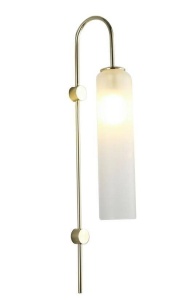 APLICA SLACK, DIN METAL SI STICLA, ALB/AURIU, STIL MODERN, B2 - Img 2