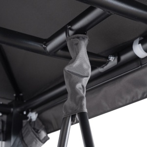 BALANSOAR DE GRADINA, ARTIM MEBLE, REALIZAT DIN TEXTIL IMPERMEABIL SI METAL, CULOARE NEAGRA/GRI, STIL MODERN - Img 6