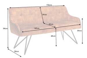 BANCA 160CM, EUPHORIA, CATIFEA GALBEN MUSTAR(TEXTIL FOARTE FIN), STIL MODERN - Img 7