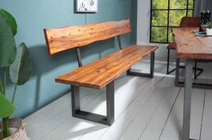BANCA 200CM, DIN LEMN MASIV DE SALCAM, NATURAL/ANTRACIT, GENESIS, DESIGN VINTAGE