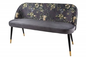 BANCA BOUTIQUE, DIN CATIFEA SI METAL, 130CM, MODEL FLORAL, GRI, ARTIM GROUP COLLECTION - Img 5