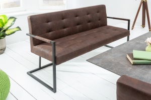 BANCUTA 160CM, RIDER, PIELE ECO MARO VINTAGE, COD 40494, ASPECT INDUSTRIAL - Img 2