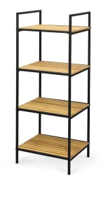 BIBLIOTECA REG12 NATURALA/NEGRU STIL VINTAGE HALMAR