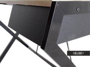 BIROU MODERN DESIGNO NEGRU/NATURAL DIN METAL SI MDF - Img 7