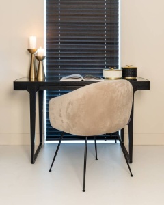BIROU MONFORT, TRANSPARENT/NEGRU, 130 CM, DIN FURNIR DE FRASIN SI STICLA SECURIZATA, STIL MODERN, B2 - Img 2