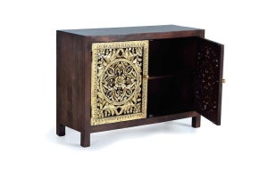 BUFET 110CM, MARO/AURIU, DIN LEMN DE MANGO SCULPTAT, GINER Y COLOMER - Img 3