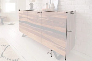 BUFET 150CM , AMAZONAS, LEMN MASIV SHEESHAM SI METAL, ARTIM GROUP - Img 7