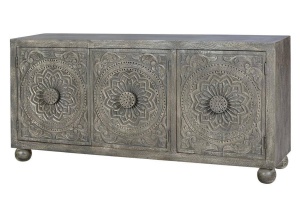 BUFET 172CM, GRI, DIN LEMN DE MANGO PRELUCRAT MANUAL, GINER Y COLOMER - Img 2