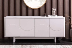 BUFET 3D, SAVOY 180CM, REALIZAT DIN MDF SI PLACA CERAMICA, CULOARE ALBA, ARTIM GROUP SELECTION