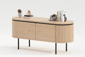 BUFET, ATELIER 120CM, FURNIR DE STEJAR SI PICIOARE DIN METAL, CULOARE NATUR, ARTIM GROUP SELECTION