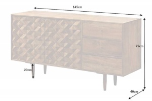 BUFET DEOSEBIT, ALPINE 145CM, LEMN MASIV DE SALCAM, ASPECT 3D, ARTIM GROUP SELECTION - Img 4
