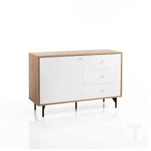 BUFET LIVING 118CM, LITTLE DIAMOND, COD 4131, STIL MODERN, REALIZAT DIN MDF SI SUPORT DE METAL - Img 1