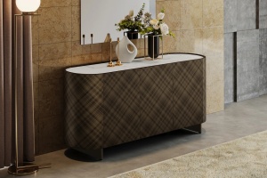 BUFET LIVING 150CM, REFLECTION, BRONZ/NEGRU, DIN LEMN MASIV SI CERAMICA, DESIGN 3D, ARTIM GROUP SELECTION