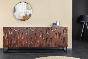 BUFET LIVING 175CM, DUNE 3D, DIN LEMN MASIV DE SALCAM/NUC SI METAL, ARTIM GROUP SELECTION