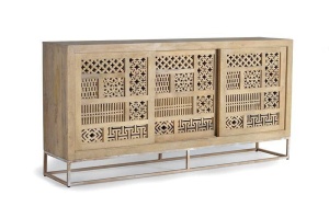 BUFET MILAN 190CM, NATURAL, DIN LEMN DE MANGO SI METAL, GINER Y COLOMER - Img 3