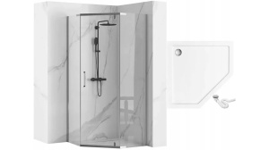 CABINA DE DUS REA AXIN CROM 80X80CM+CADITA DIAMOND ALBA, DIN STICLA SECURIZATA, CALITATE SUPERIOARA - Img 6