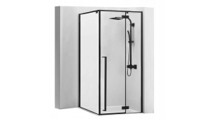 CABINA DE DUS REA FARGO, 90x90CM, NEGRU MAT, DIN STICLA, FARA CADITA, CALITATE SUPERIOARA