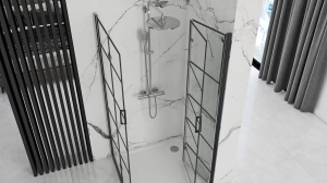 CABINA DE DUS REA MOLIER DOUBLE, PLIABILA, 80x110CM, NEGRU, DIN STICLA, CALITATE SUPERIOARA - Img 3