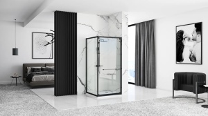 CABINA DE DUS REA SPACE IN, CULISANTA, 90x90CM, NEGRU, DIN STICLA, FARA CADITA, CALITATE SUPERIOARA - Img 4
