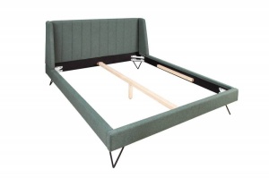 CADRU PAT 180X200CM, LA BEAUTE, COD 40792, DIN LEMN SI STOFA VERDE - Img 6