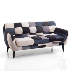 CANAPEA 3 LOCURI, ELEGANTA ,GIALOS , COD 3366, STIL MODERN, REALIZATA DIN LEMN SI STOFA - Img 1