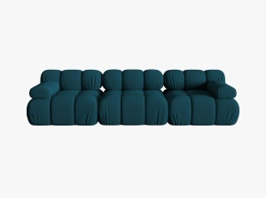 CANAPEA BELLIS, CU 3 LOCURI, ALBASTRU MARINN, CU TAPITERIE DIN TEXTIL 3D SONIC, MICADONI