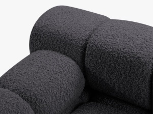 CANAPEA BELLIS, CU 3 LOCURI, GRI GRAFIT, CU TAPITERIE DIN TEXTIL BOUCLE ROLF, MICADONI - Img 4