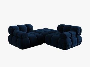 CANAPEA/COLTAR MODULAR BELLIS, 3 LOCURI, 188 CM, ALBASTRU 81, TAPITERIE DIN CATIFEA, DESIGN DEOSEBIT - Img 2
