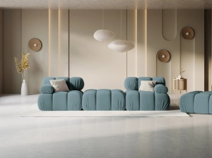 CANAPEA/COLTAR MODULAR BELLIS, 3 LOCURI, 188 CM, VERDE PETROL 87, TAPITERIE DIN CATIFEA, DESIGN DEOSEBIT