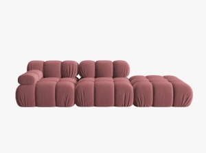 CANAPEA/COLTAR MODULAR BELLIS DREAPTA, 3 LOCURI, 282 CM, ROZ 63, TAPITERIE DIN CATIFEA, DESIGN DEOSEBIT