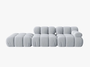 CANAPEA/COLTAR MODULAR BELLIS STANGA, 3 LOCURI, 282 CM, ALBASTRU DESCHIS 80, TAPITERIE DIN CATIFEA, DESIGN DEOSEBIT