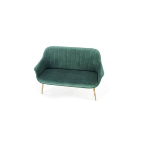 CANAPEA CONFORTABILA ELEGANCE 2 XL, VERDE/AURIU, TAPITERIE DIN CATIFEA SI PICIOARE DIN METAL, STIL MODERN - Img 5