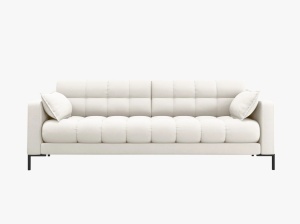 CANAPEA CU 4 LOCURI, MAMAIA BEJ DESCHIS NEVE, CU TAPITERIE DIN TEXTIL FIN, MICADONI