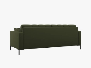 CANAPEA CU 4 LOCURI, MAMAIA VERDE OLIV INCHIS NEVE, CU TAPITERIE DIN TEXTIL FIN, MICADONI - Img 3