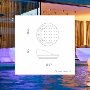 CANAPEA CU LED, EXTERIOR/INTERIOR, CONFECTIONATA DIN POLIETILENA, ALBA, CU CABLU DE ALIMENTARE - Img 3