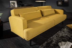 CANAPEA EXTENSIBILA, GALBEN MUSTAR 210CM, STUDIO, COD 39466, STIL SCANDINAV