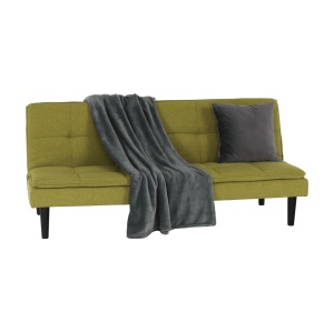 CANAPEA EXTENSIBILA LARAMA, VERDE, DIN TEXTIL SI LEMN, STIL MODERN, TK