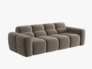 CANAPEA LISA, 4 LOCURI, 265 CM, MARO DESCHIS, TAPITERIE DIN CATIFEA, DESIGN DEOSEBIT - Img 3